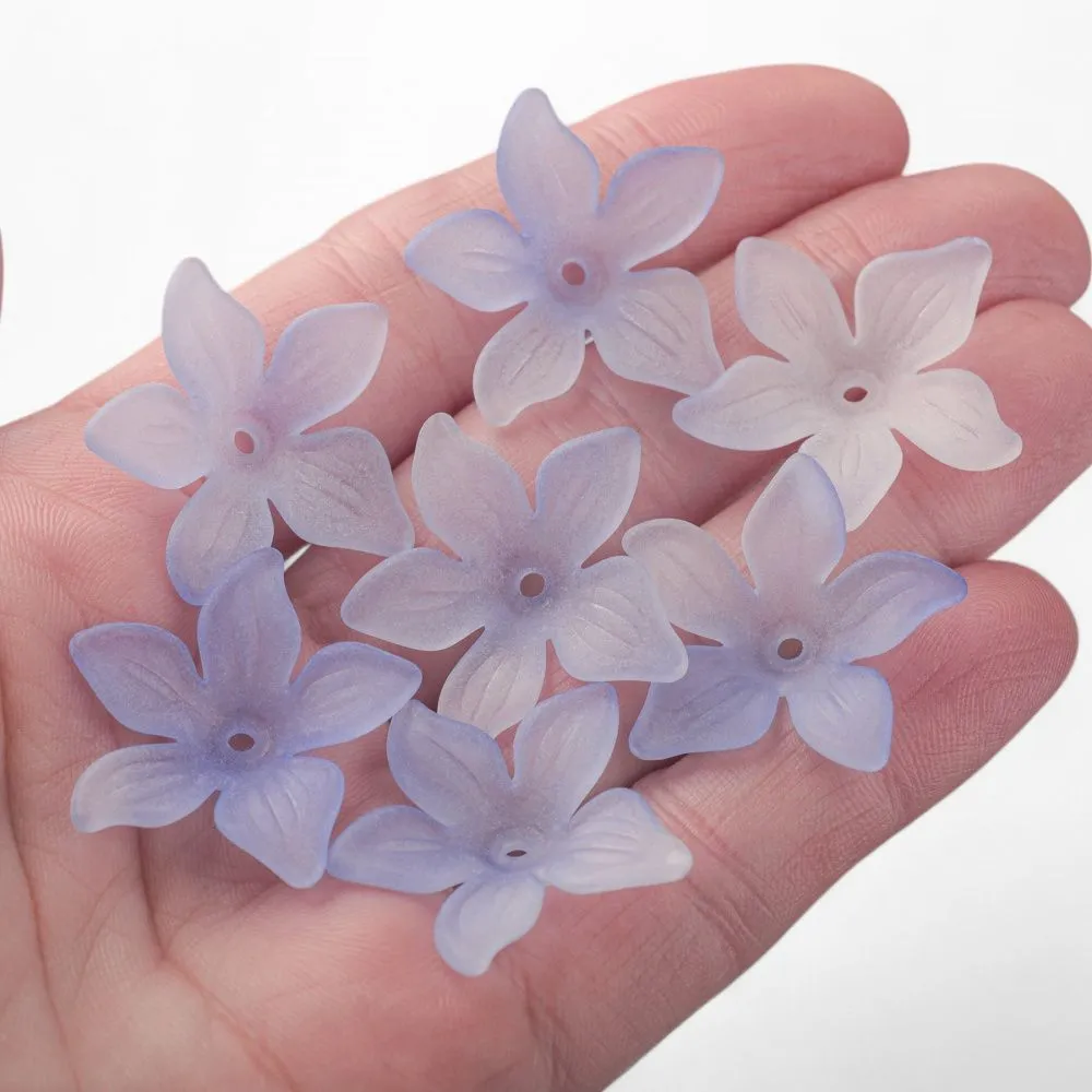 бусина, акрил "оксалис", матовая, цвет сиреневый, 24x25.5x5.5 мм