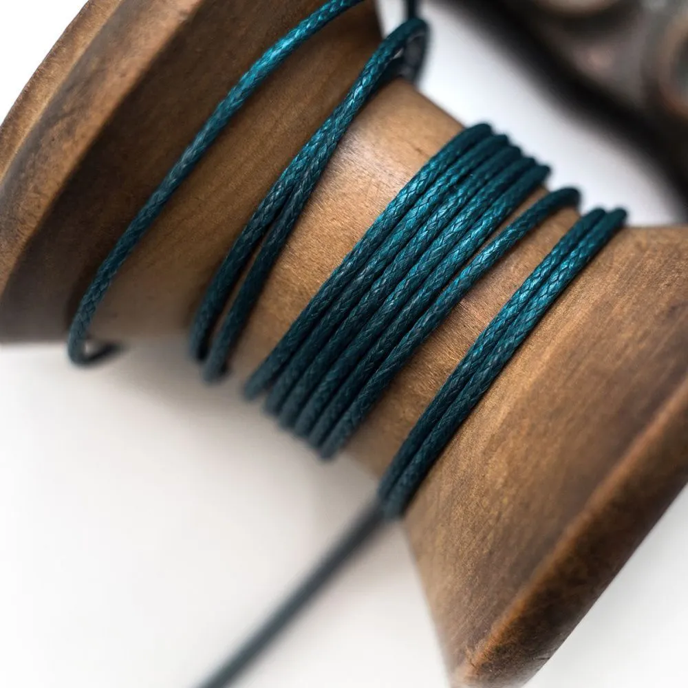шнур вощеный, цвет сине-зеленый, 1 мм