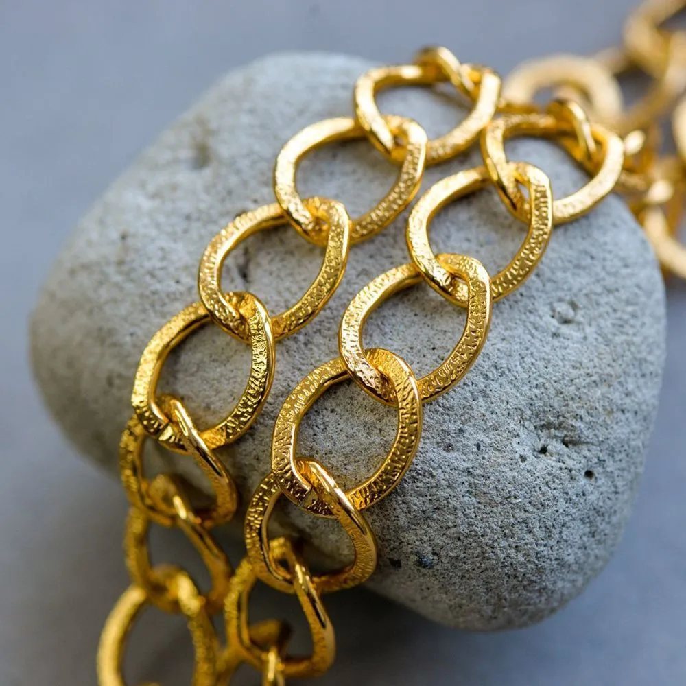 цепочка "бриз", алюминий, цвет золото, 15x20 мм