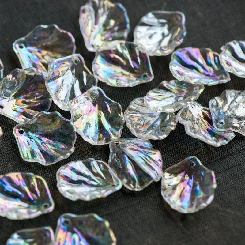 подвеска акриловая "лепесток", цвет прозрачный ав, 19x17x4-5 мм