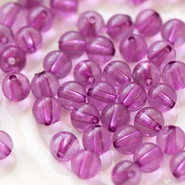 бусина, акрил 8, цвет фуксия, 8 мм