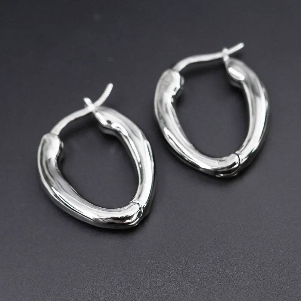 швензы "овал", покрытие платина, 21x16x3.5 мм 