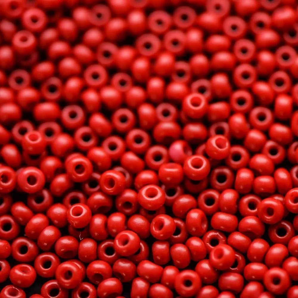 бисер "радуга", цвет красный (окрашен), 12/0 (уп 20 г)