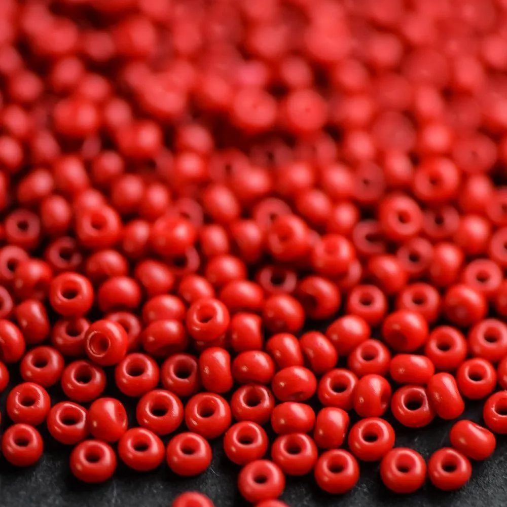 бисер "радуга", цвет красный (окрашен), 12/0 (уп 20 г)