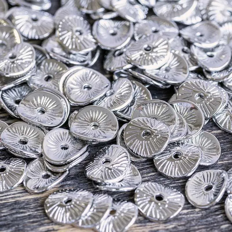 разделитель для бусин "рондо", цвет платина, 10x9x1 мм