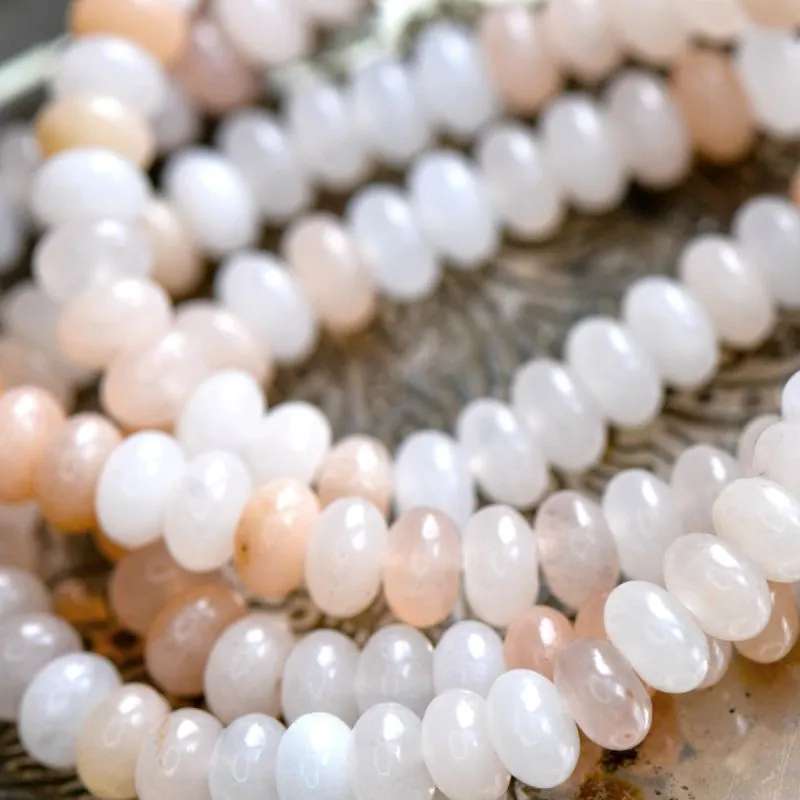 бусина авантюрин абакус, цвет персиковый, 8x5 мм