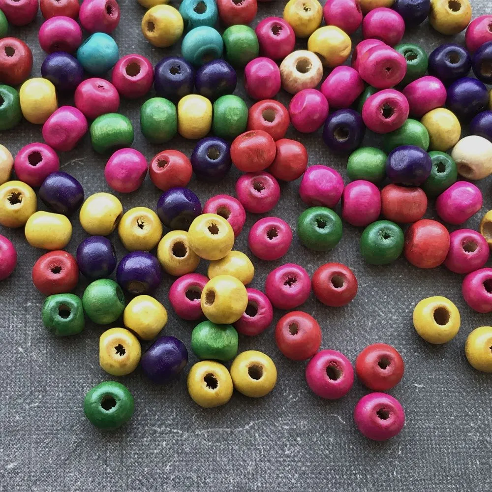 бусина дерево 8, цветовой микс, 8 мм