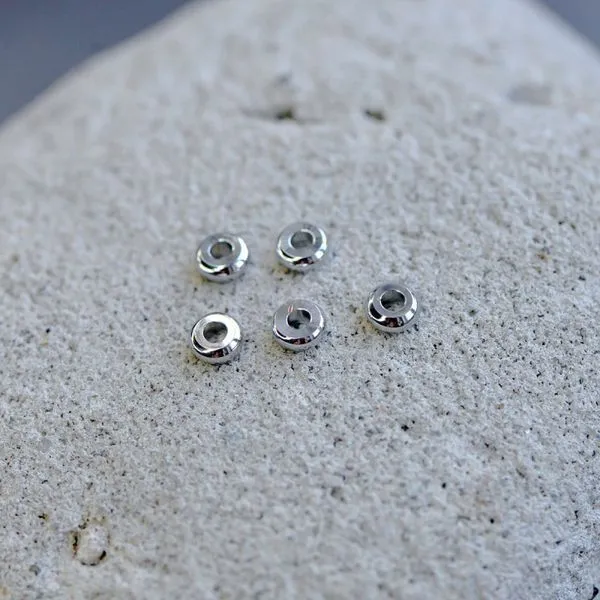 разделительная бусина "абакус", цвет платина,  4x1.5 мм