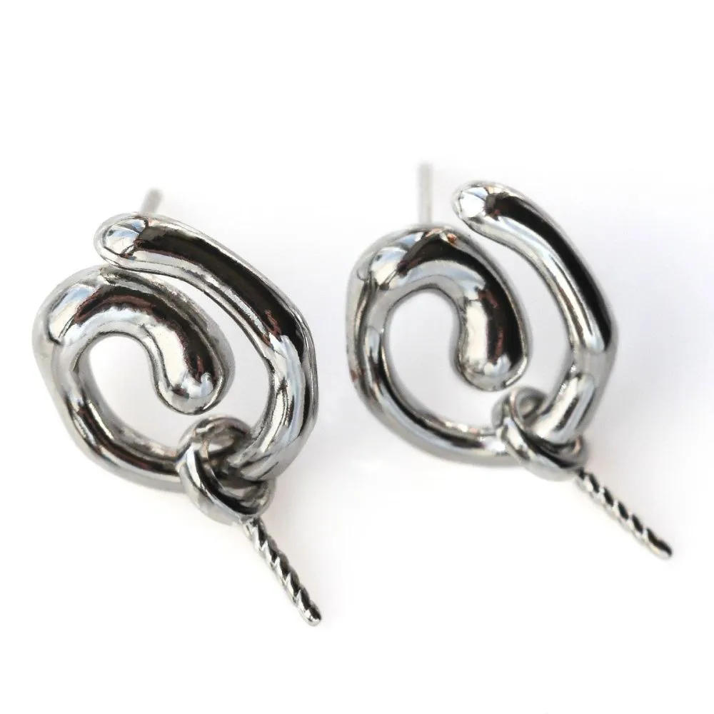 пуссеты "вортекс", покрытие платина, 22 мм