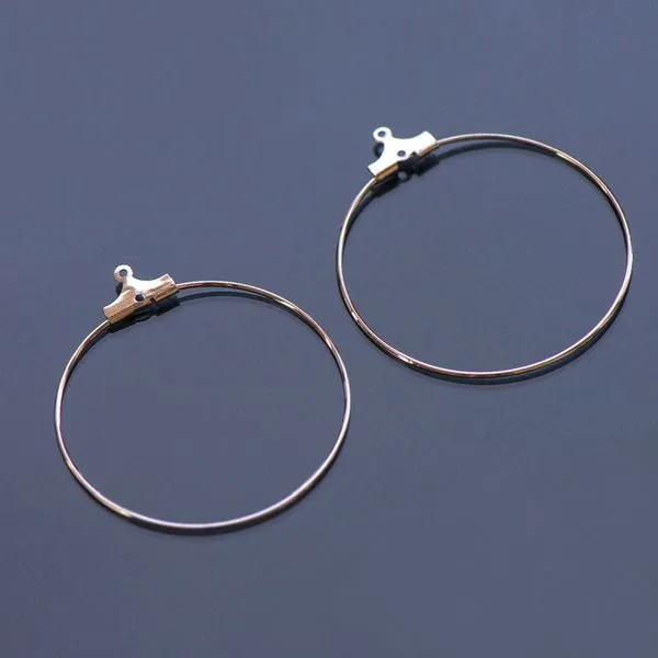 заготовка для сережек круглая "обруч", покрытие платина, 39.5x36x0.8 мм