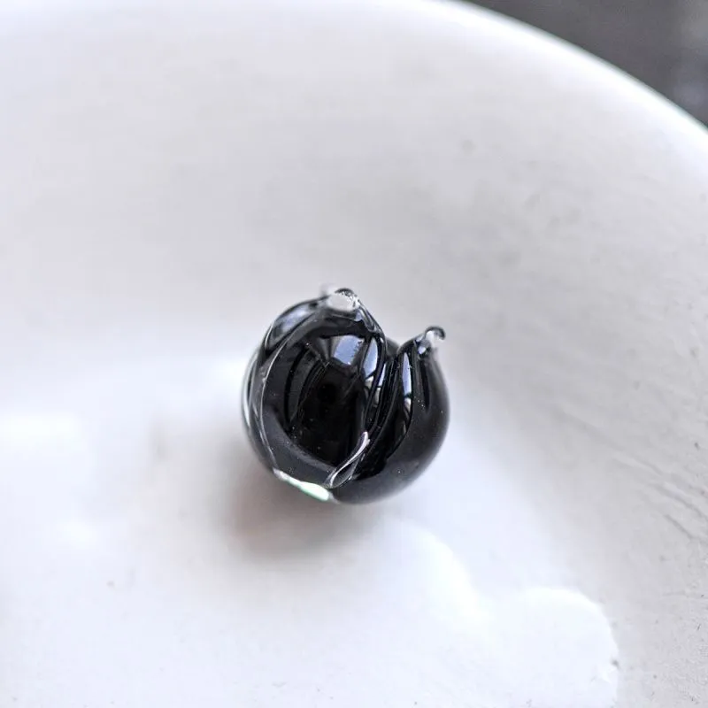 бусина, мурано "ландыш", черный, 7х7 мм