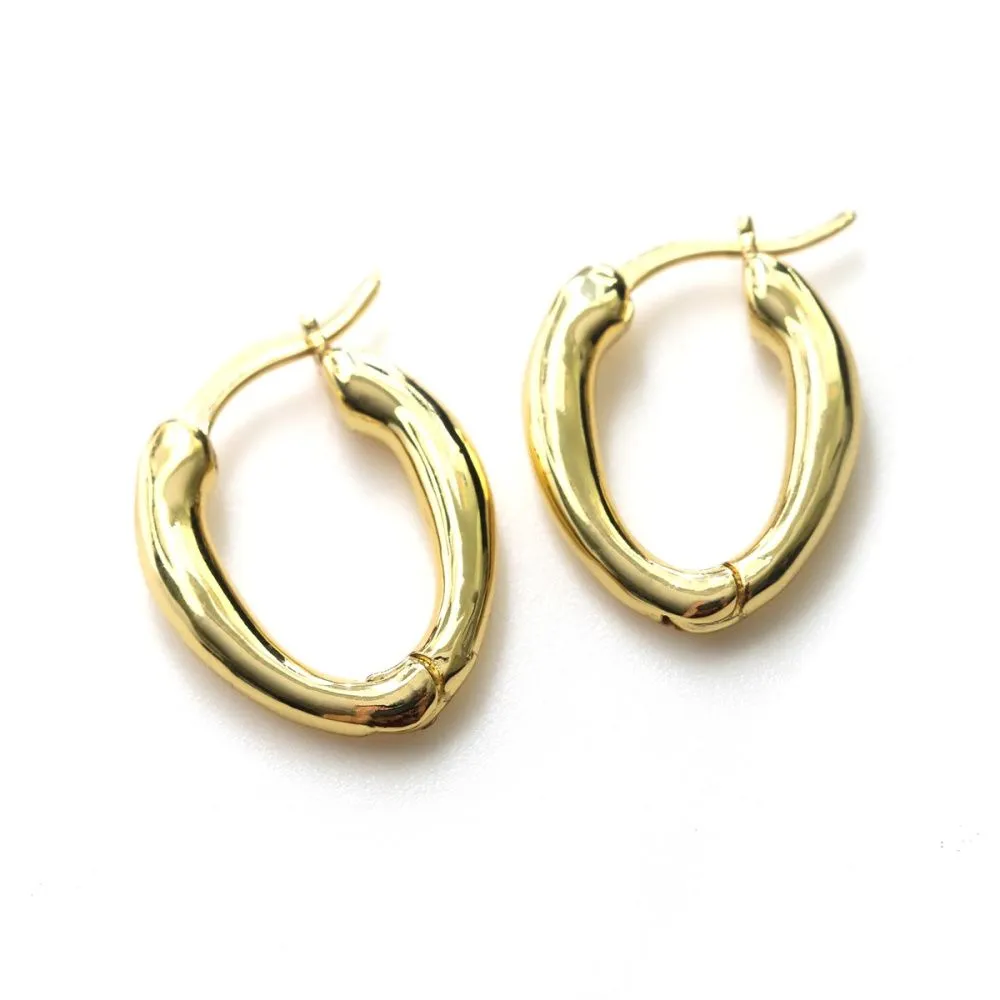 швензы "овал", позолоченные, 21x16x3.5 мм 