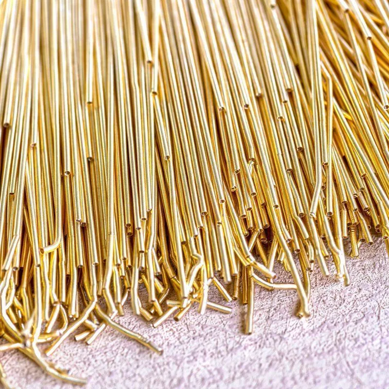 канитель мягкая, цвет светлое золото, 1 мм