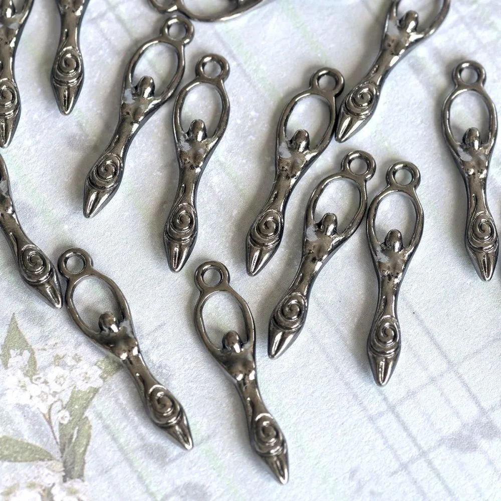 подвеска металлическая "тика", цвет черный, 17х5х2 мм