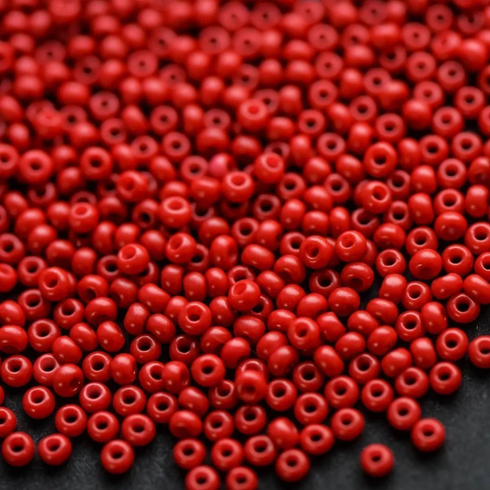 бисер "радуга", цвет красный (окрашен), 12/0 (уп 20 г)