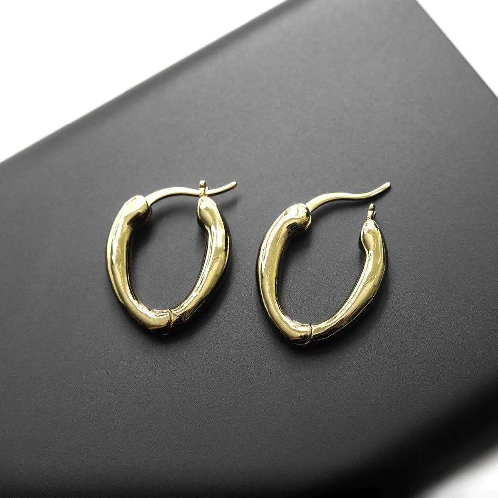 швензы "овал", позолоченные, 21x16x3.5 мм 