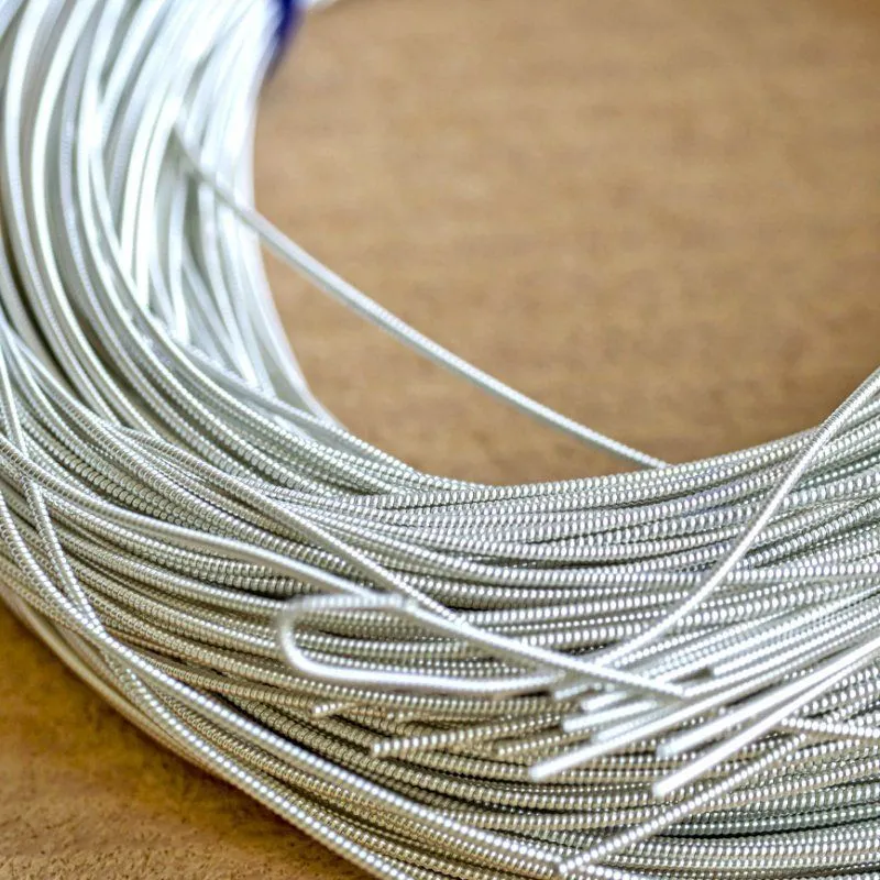 канитель жесткая, цвет серебро, 1 мм