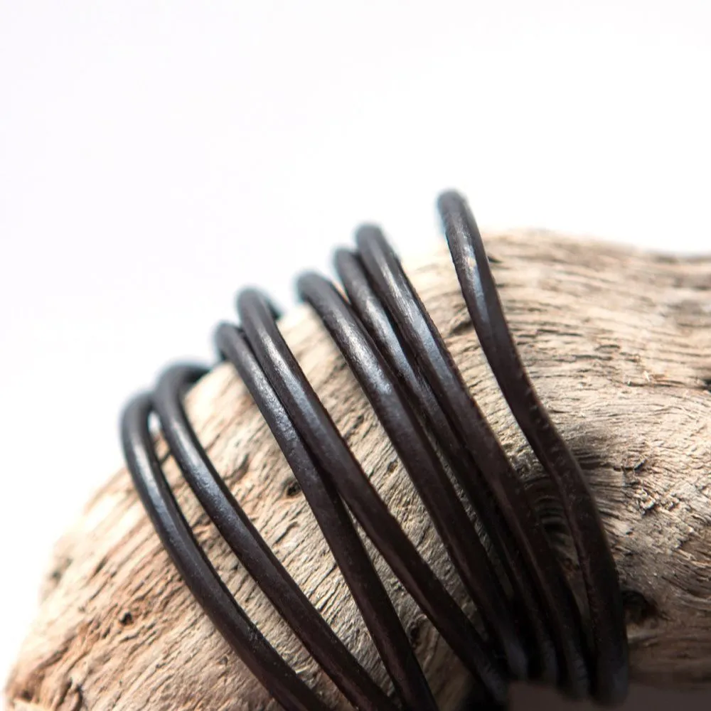 шнур кожаный, цвет коричневый темный, диаметр 3 мм