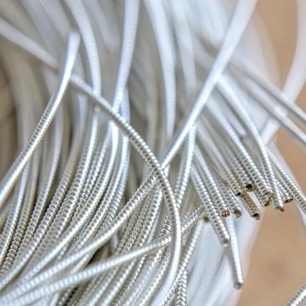 канитель жесткая, цвет серебро, 1 мм