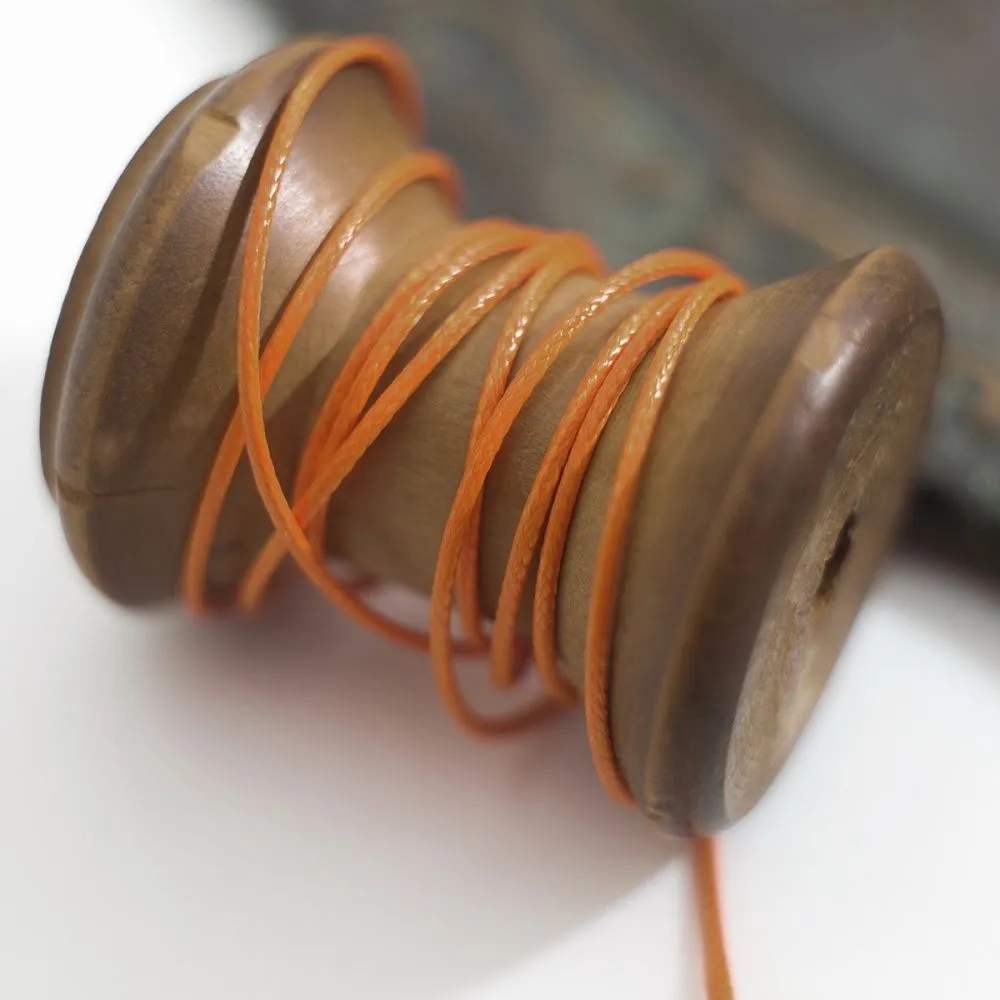 шнур вощеный, цвет оранжевый темный, 1 мм
