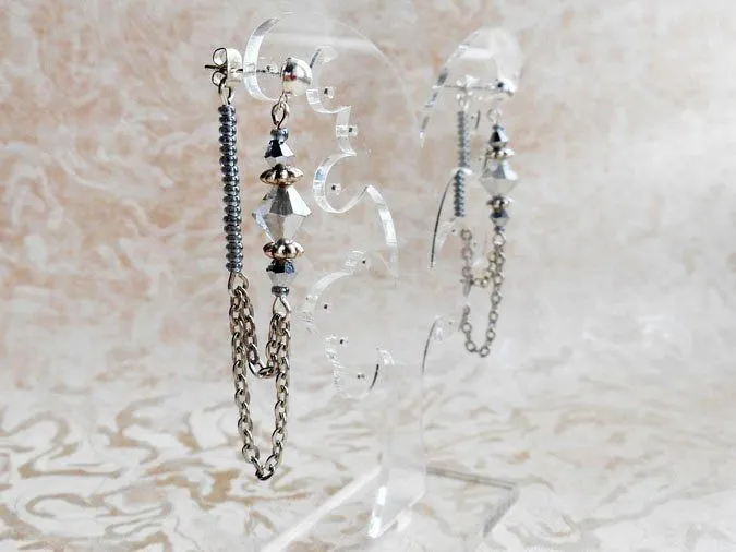 Серьги-гвоздики «Дымное зеркало»