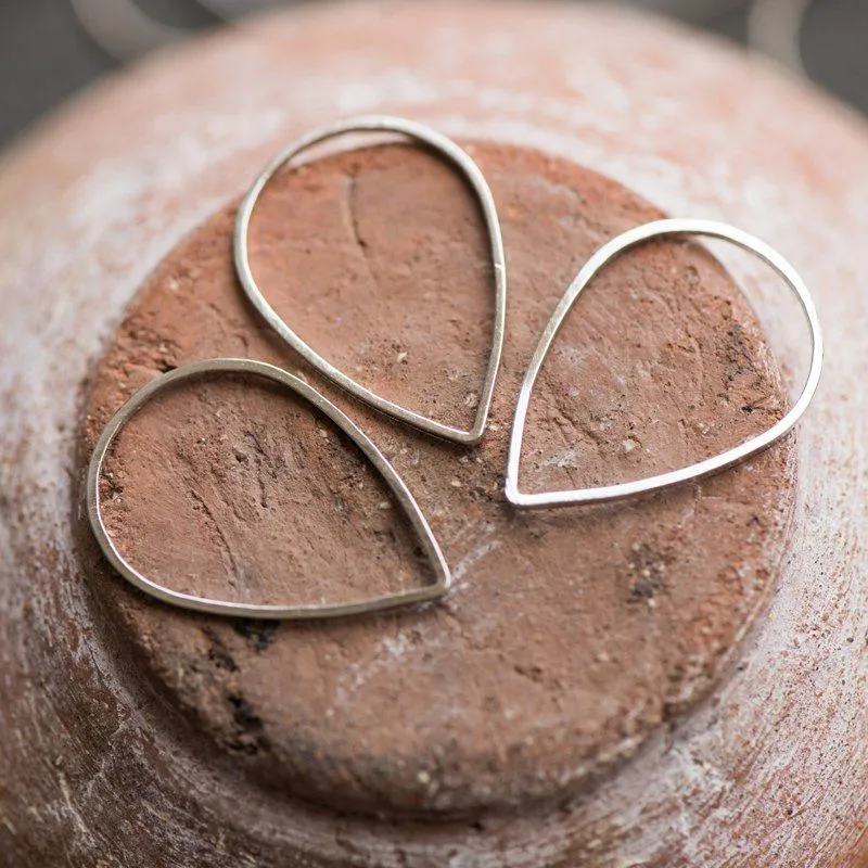 подвеска-рамка металл "дроп", цвет платина, 25x16.5x1 мм