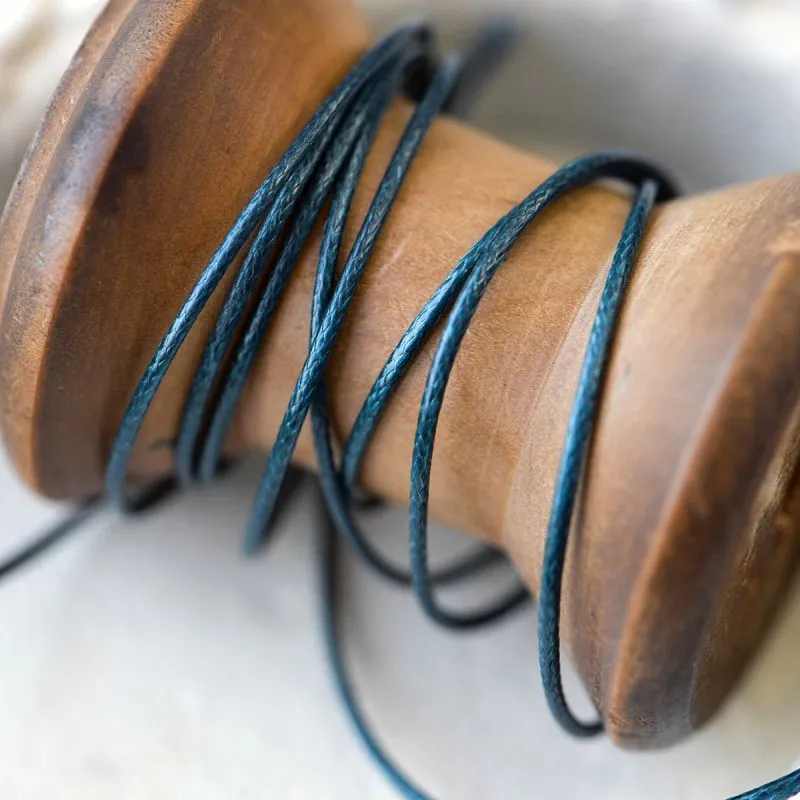 шнур вощеный, цвет сине-зеленый, 1 мм