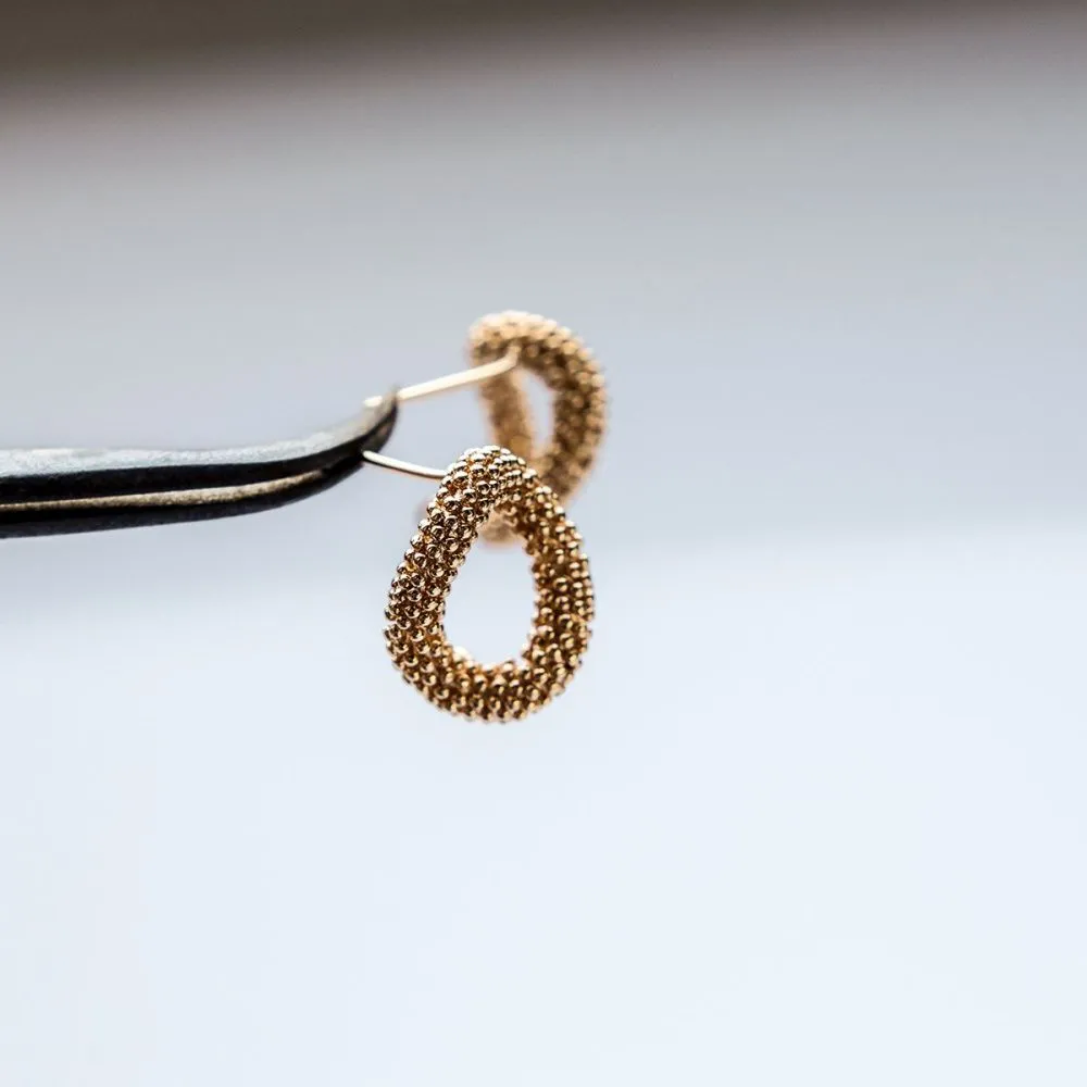 пуссеты "ориан", позолоченные, 17x13 мм