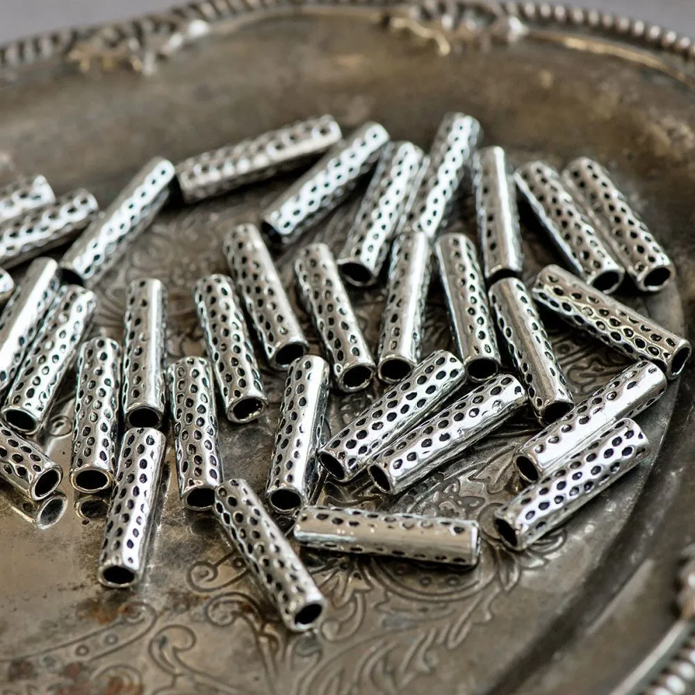 разделитель "туба", цвет античное серебро, 25x6 мм