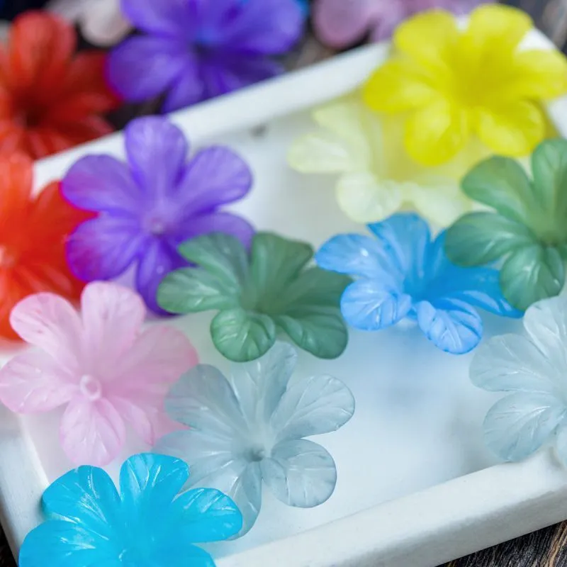 бусина, акрил "фрезия", цветовой микс, 33x8 мм