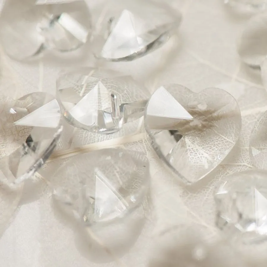 подвеска стеклянная "сердце", граненая, цвет прозрачный, 14х14х8 мм