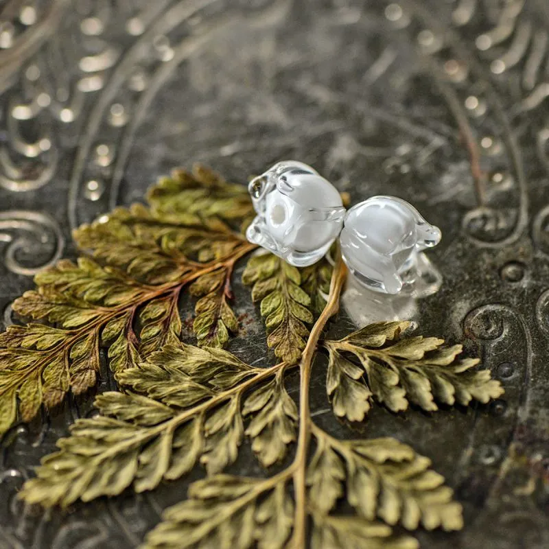 бусина, мурано "ландыш", белый, 7х7 мм