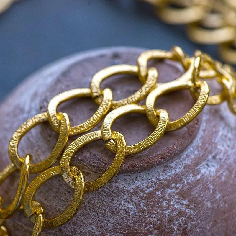 цепочка "бриз", алюминий, цвет золото, 15x20 мм