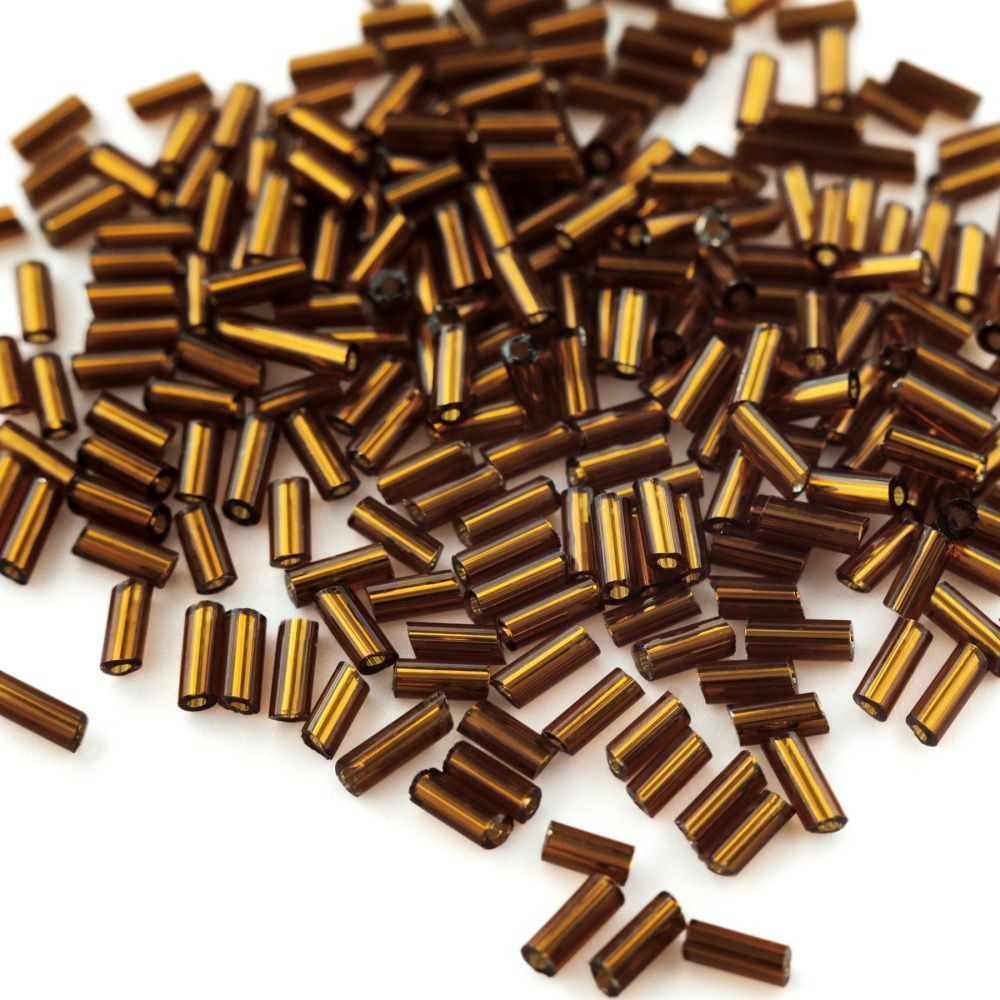 бисер "радуга", рубка, цвет коньячный/серебрение (уп 7 г)