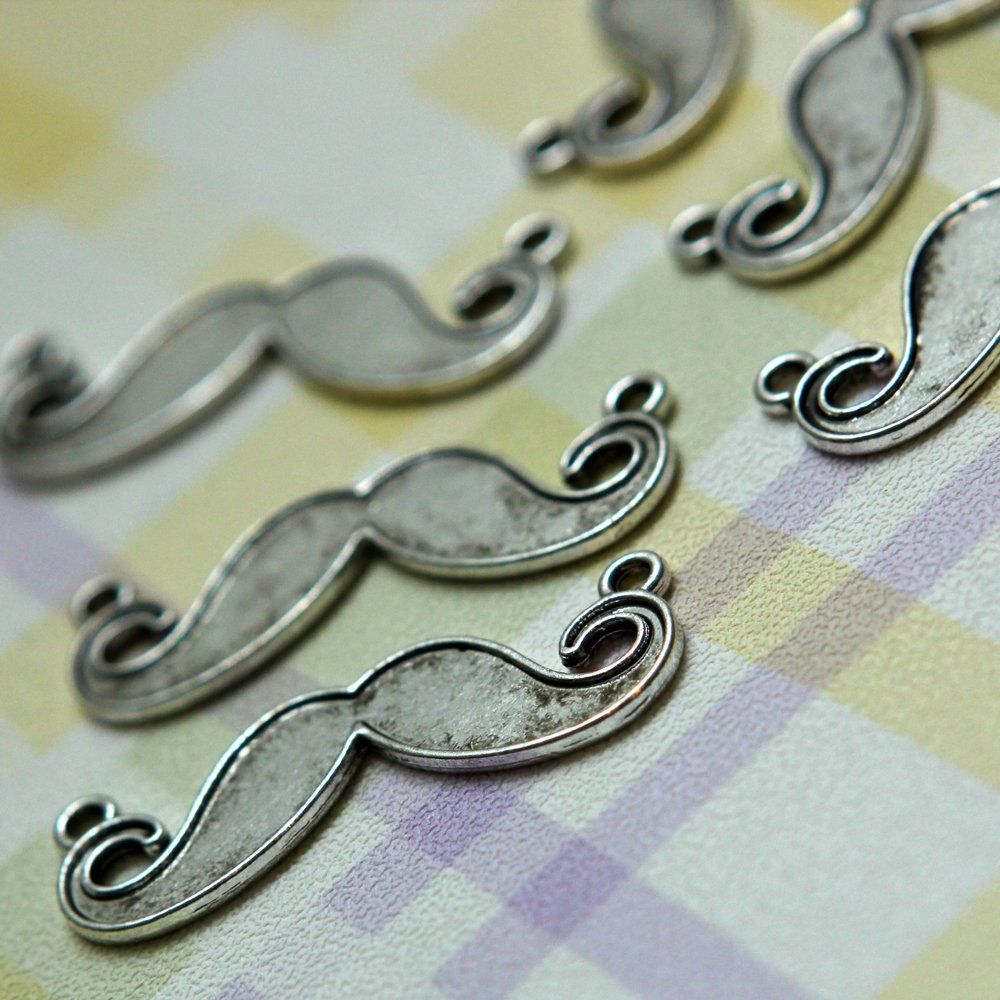 коннектор "moustache", цвет античное серебро, 30х10х1 мм