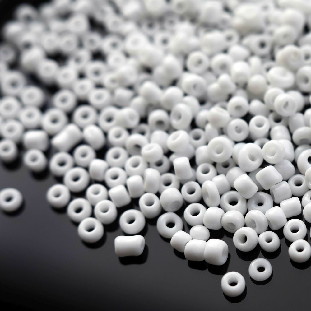 бисер "радуга", цвет белый непрозрачный, 12/0 (уп 7 г)
