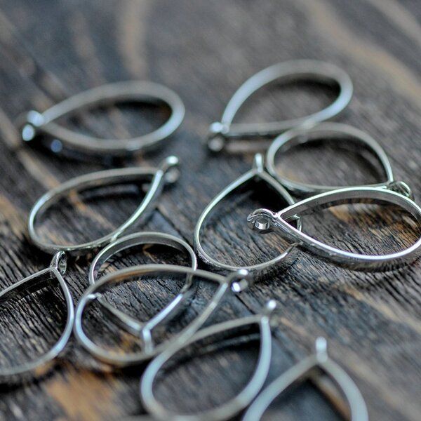 сеттинг-рамка "дроп", цвет платина, 33.9x20.5x3.8 мм