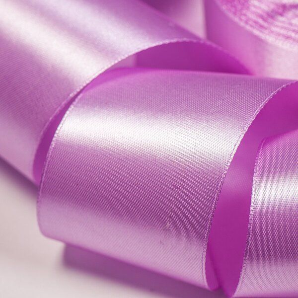 лента, атлас, цвет розово-сиреневый светлый, ширина 50 мм ленты