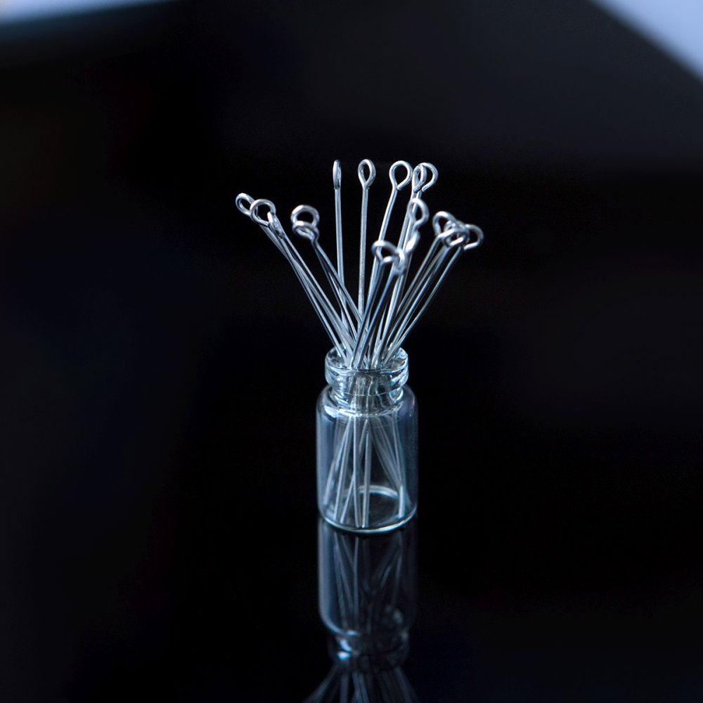 пины с петлей, цвет серебро, 50х0.7 мм (уп ок. 180 шт)