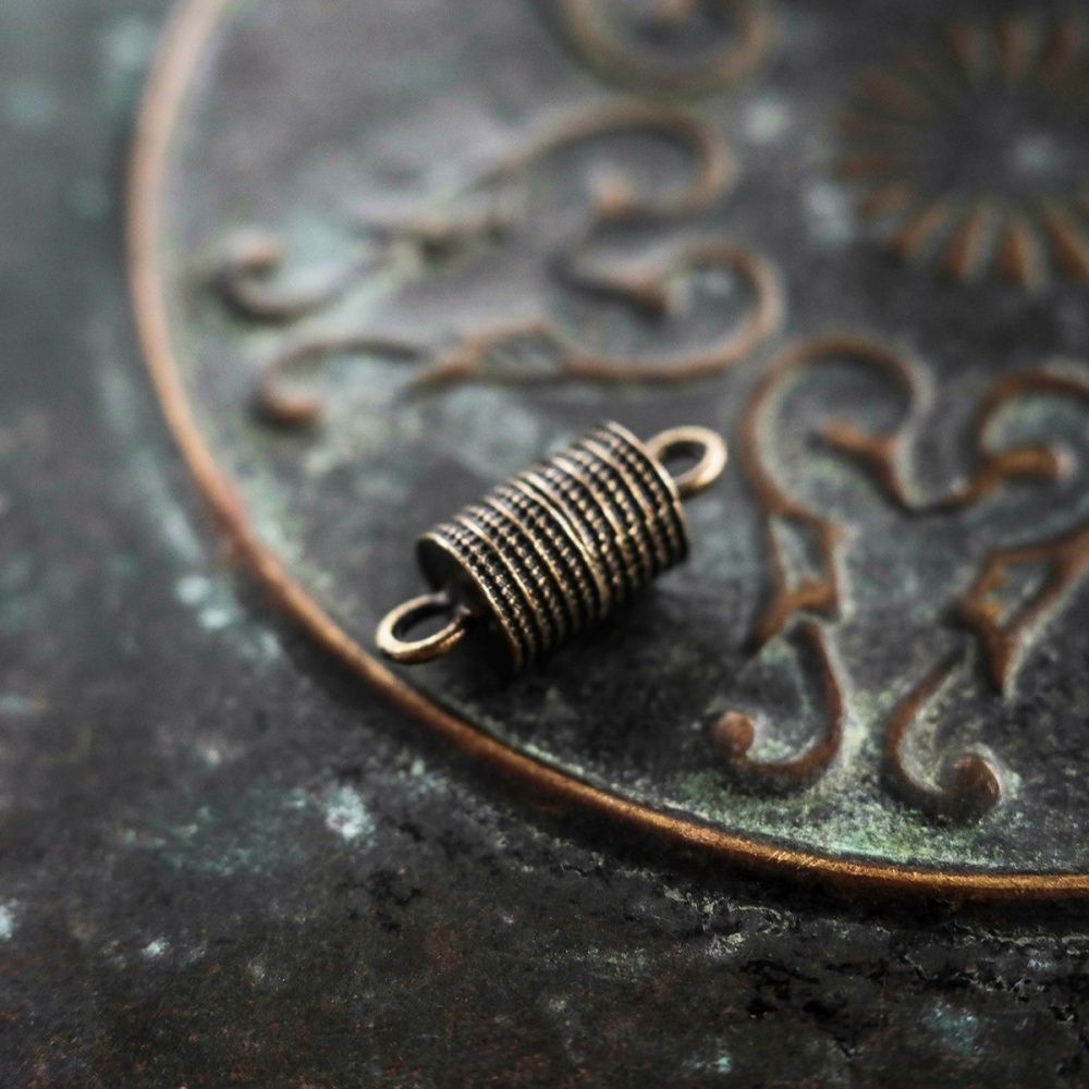 Замочки застежка магнитная "роллер", цвет античная бронза, 19x8 мм