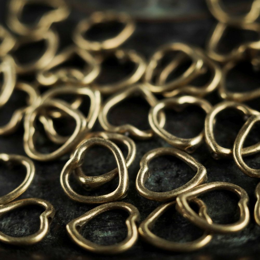 рамка для бусин "сердце", цвет античная бронза, 13.5x1 мм