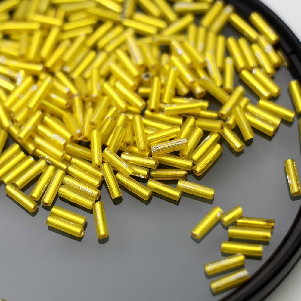 бисер "радуга", цвет канареечный желтый/серебрение, 3"rb (уп 7 г)