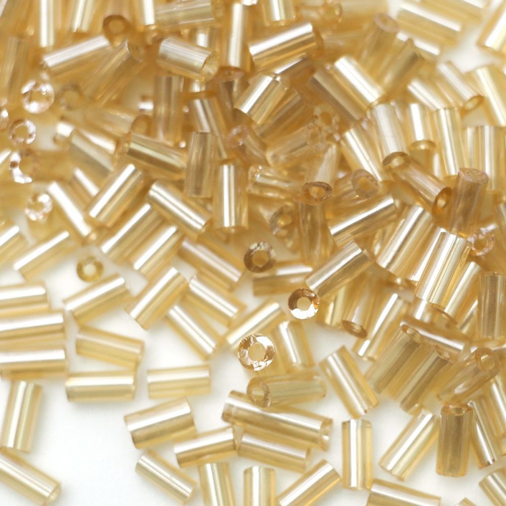 бисер "радуга", стеклярус, цвет золотистый прозрачный/люстровый (уп 7 г)
