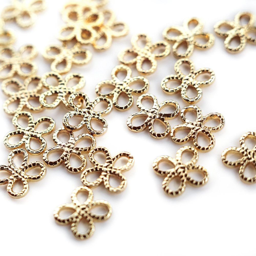 коннектор "контур", позолота, 10x10x1.5 мм