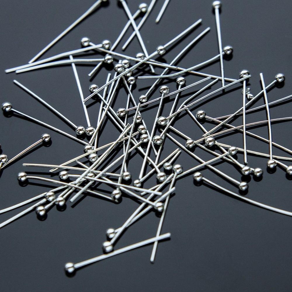 пины с шариком, цвет платина, 20x0.5 мм (уп ок.180 шт)