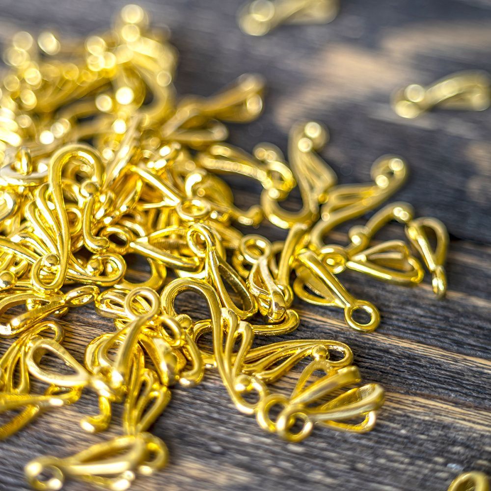 Замочки тоггл "скролл", цвет золото, 25x12x16 мм