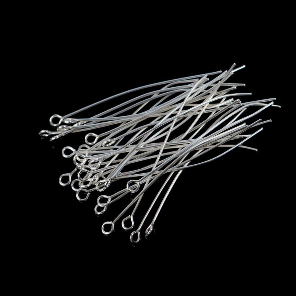 пины с петлей, цвет серебро, 50х0.7 мм (уп ок. 180 шт)