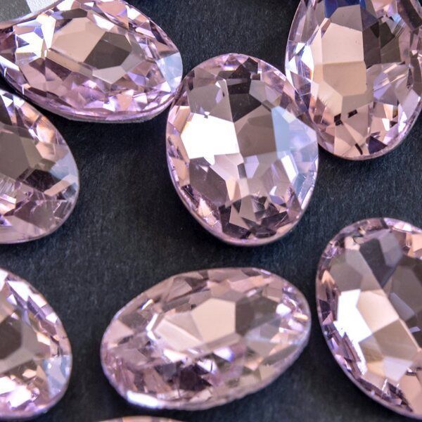 кабошон стекло кристалл, овальный, цвет lt.pink, 18х13 мм