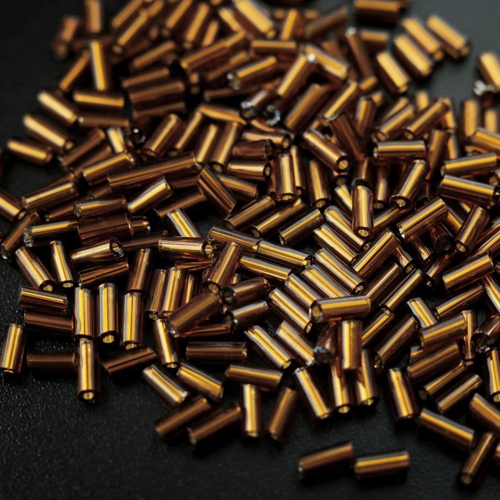 бисер "радуга", рубка, цвет коньячный/серебрение (уп 7 г)