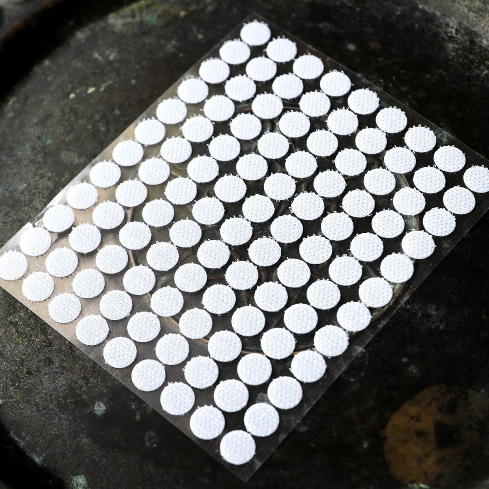 липучки самоклеящиеся, цвет белый, 10 мм (лист 108 сетов)